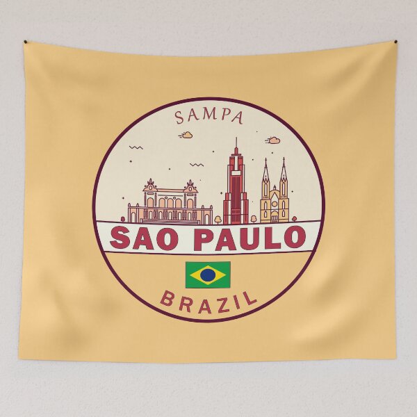 Item preview, Sao Paulo Brazil City Skyline Emblem designed and sold by KrisSidDesigns.