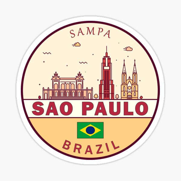 Item preview, Sao Paulo Brazil City Skyline Emblem designed and sold by KrisSidDesigns.