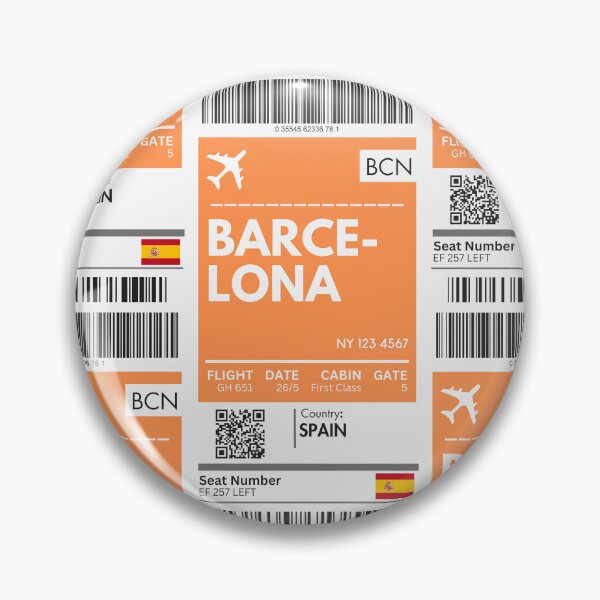 Item preview, Bracelona Airplane Boarding Pass designed and sold by RoamInk.