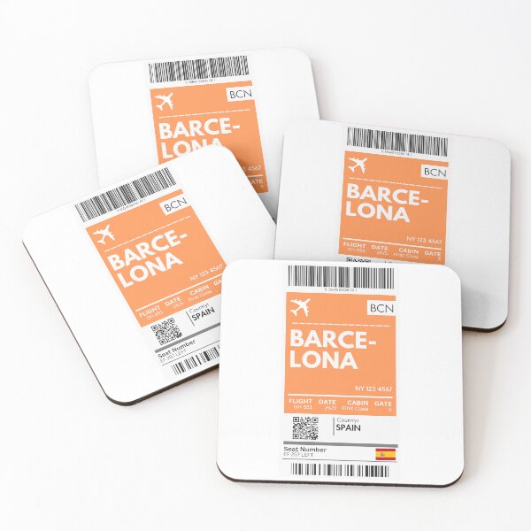 Item preview, Bracelona Airplane Boarding Pass designed and sold by RoamInk.