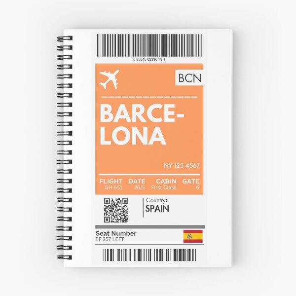 Item preview, Bracelona Airplane Boarding Pass designed and sold by RoamInk.