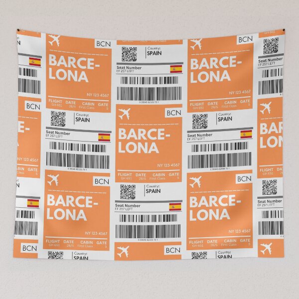 Item preview, Bracelona Airplane Boarding Pass designed and sold by RoamInk.