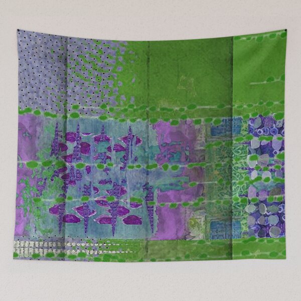 Item preview, Grapevine Abstract Art in Green, Purple, Black and White designed and sold by Sheree Burlington.
