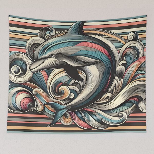 Item preview, Colorful Dolphin Abstract Design designed and sold by Alessei.