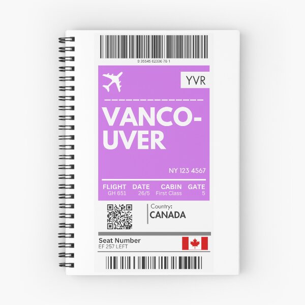 Item preview, Vancoucer Airplane Boarding Pass designed and sold by RoamInk.