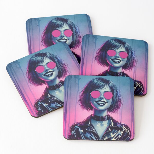 Item preview, Girl Smile, Pink Glasses [neon noir aesthetic] designed and sold by RESToRAPTOR.