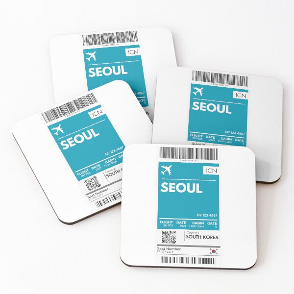 Artikelvorschau, Bordkarte für das Flugzeug Seoul entworfen und verkauft von RoamInk.