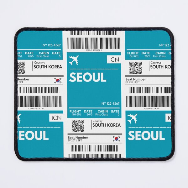 Artikelvorschau, Bordkarte für das Flugzeug Seoul entworfen und verkauft von RoamInk.