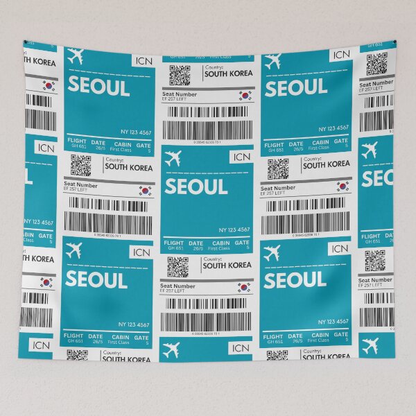 Artikelvorschau, Bordkarte für das Flugzeug Seoul entworfen und verkauft von RoamInk.