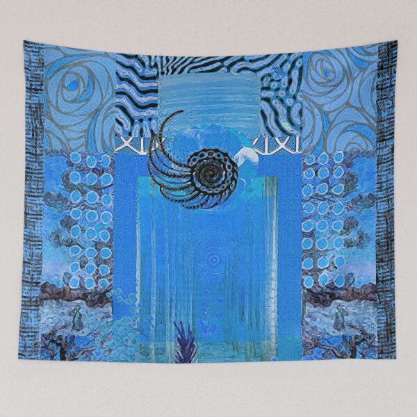 Item preview, Blue Bayou Abstract Art in Blue, Navy, Black and White designed and sold by Sheree Burlington.