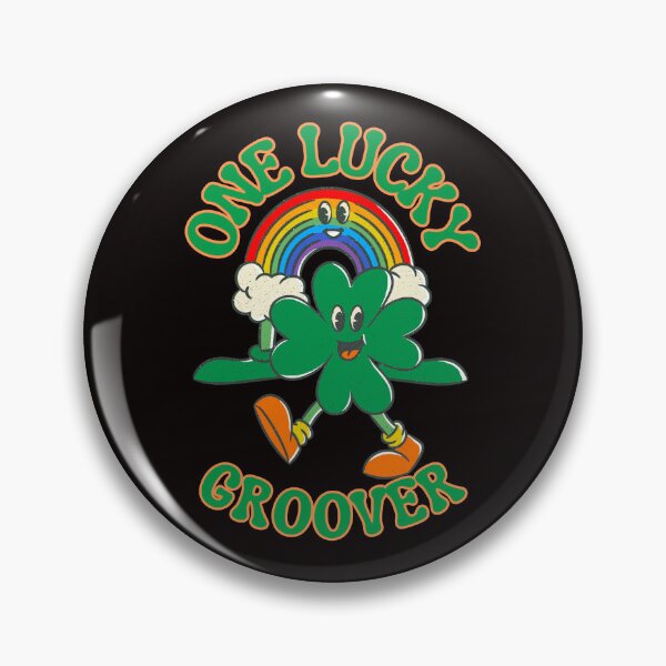 Item preview, One lucky groover, fun retro lucky Irish shamrock and rainbow designed and sold by BritishDelights.