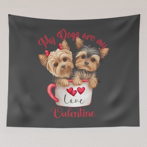 Item preview,  Cute  Dogs  in a  cup valentine mode Love on white-Valentine 45 designed and sold by mndesignworx.