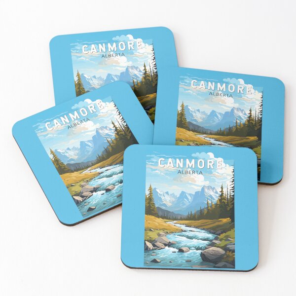 Item preview, Canmore Canada Travel Art Vintage designed and sold by KrisSidDesigns.