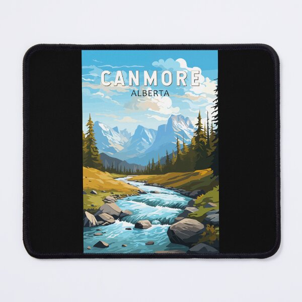 Item preview, Canmore Canada Travel Art Vintage designed and sold by KrisSidDesigns.