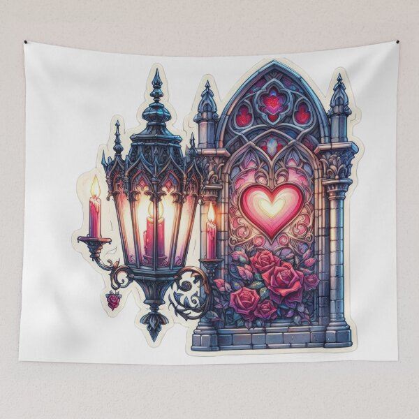Item preview, Gothic valentines day lantern goth Sticker designed and sold by Expressions-Sel.