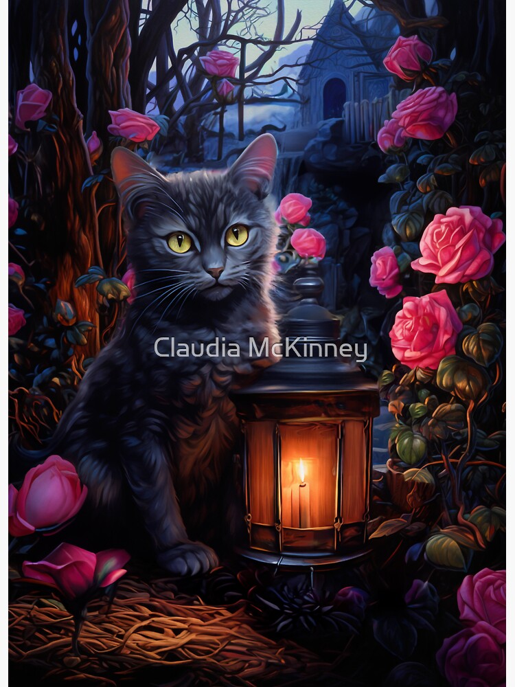 Thumbnail 3 of 3, Sticker, Gothic Kitty Valentine designed and sold by phatpuppyart.