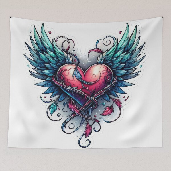 Item preview, Gothic valentines day heart goth with wings Sticker designed and sold by Expressions-Sel.