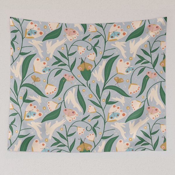 Item preview, Bunny with floral and butterflies lavender designed and sold by susycosta.