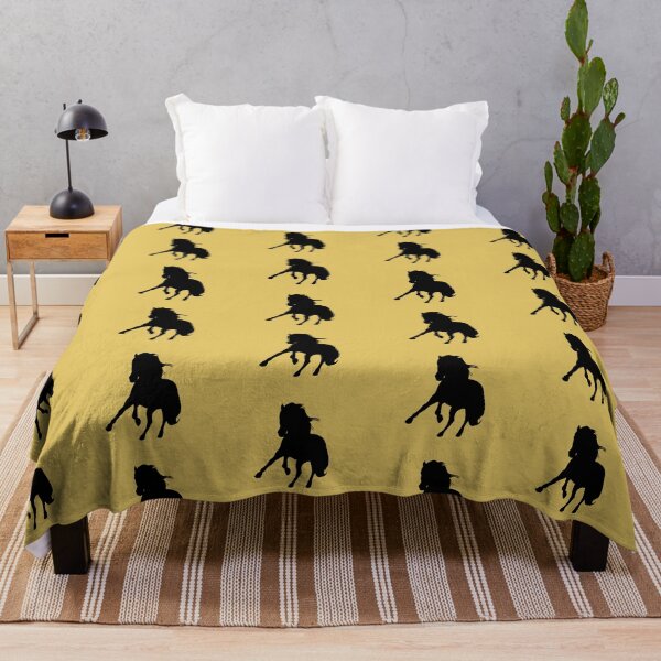 Item preview, Black running horse silhouette mustard yellow designed and sold by PICbyFemke.