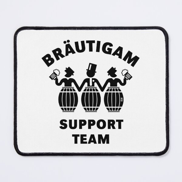 Artikelvorschau, Bräutigam Support Team (Junggesellenabschied / Polterabend / Bierfässer / Black) entworfen und verkauft von Roderix.