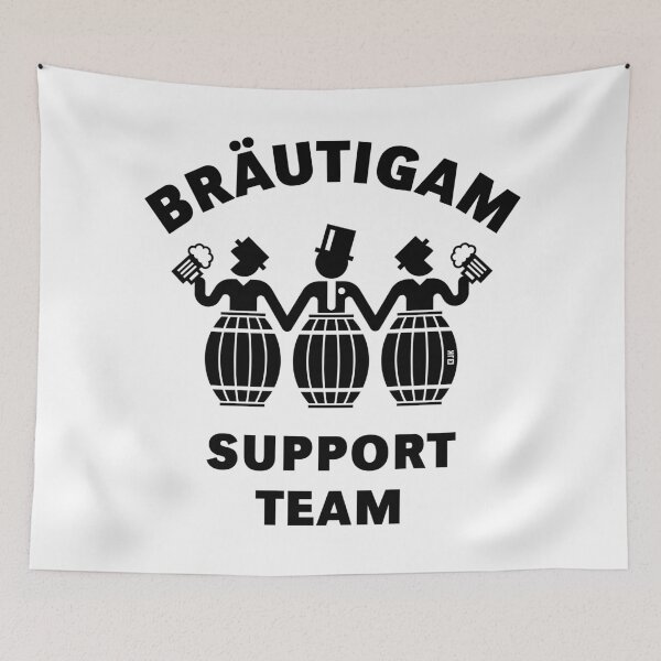 Item preview, Groom Support Team (bachelor party / bachelor party / beer kegs / black) designed and sold by Roderix.