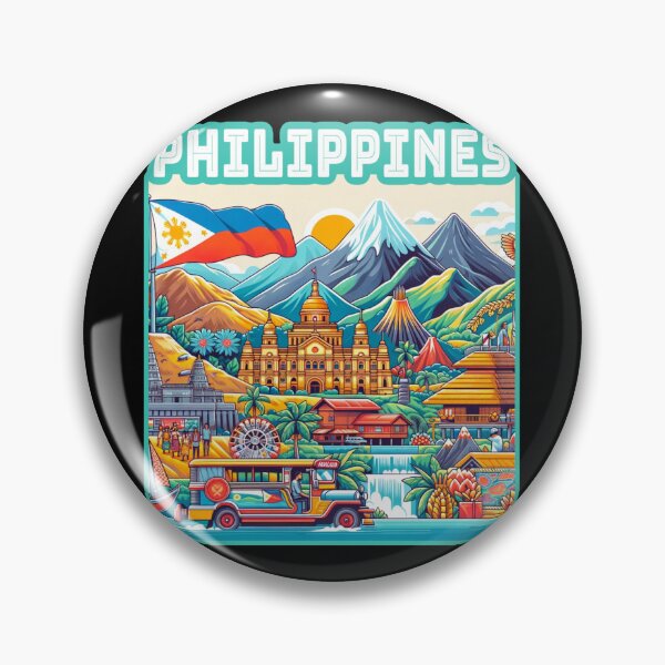Item preview, Vibrant Philippines Travel design. Philippines landmarks.  designed and sold by Unitepeople.