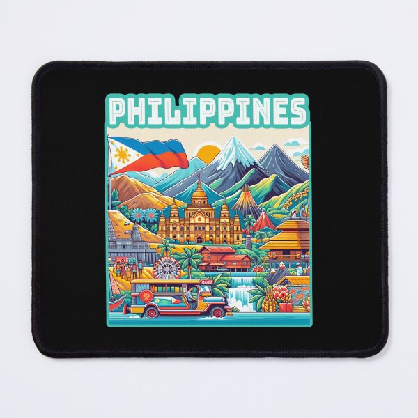 Item preview, Vibrant Philippines Travel design. Philippines landmarks.  designed and sold by Unitepeople.