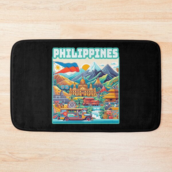 Item preview, Vibrant Philippines Travel design. Philippines landmarks.  designed and sold by Unitepeople.