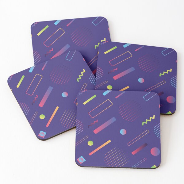 Item preview, Colorful 80s Pop Funky Retro Dark Blue Memphis Pattern designed and sold by Shiraufa.