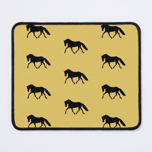 Item preview, Black beautiful trotting horse silhouette mustard yellow designed and sold by PICbyFemke.