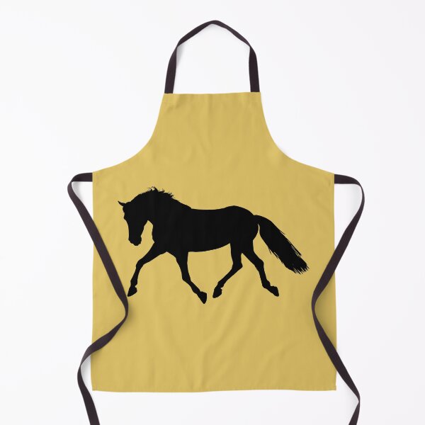 Item preview, Black beautiful trotting horse silhouette mustard yellow designed and sold by PICbyFemke.