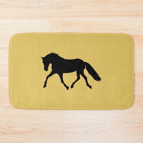 Item preview, Black beautiful trotting horse silhouette mustard yellow designed and sold by PICbyFemke.