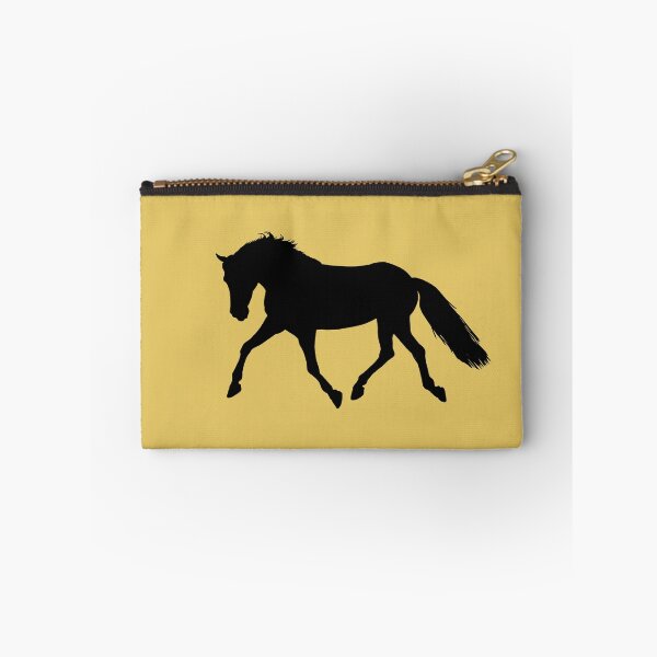 Item preview, Black beautiful trotting horse silhouette mustard yellow designed and sold by PICbyFemke.