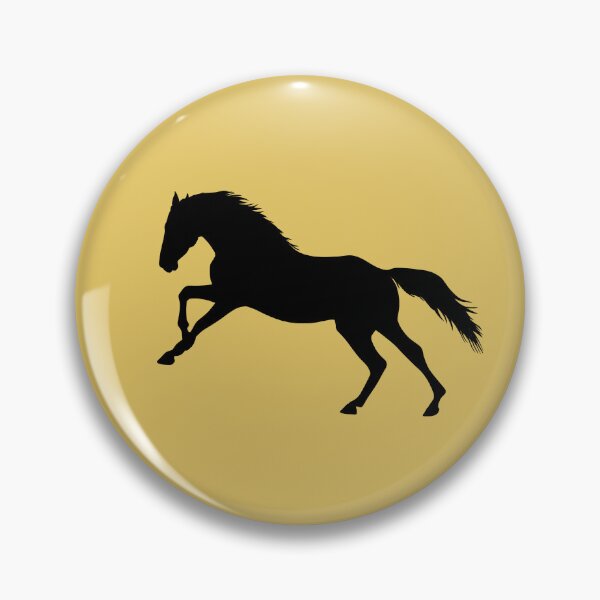 Item preview, Black beautiful gallop jumping horse silhouette mustard yellow designed and sold by PICbyFemke.