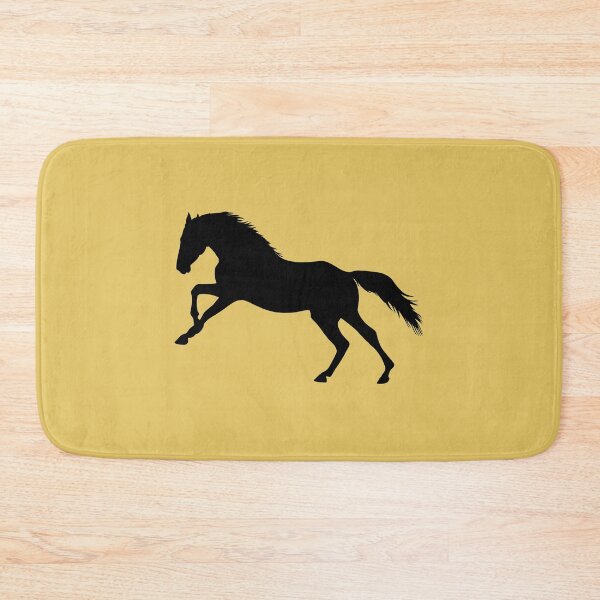Item preview, Black beautiful gallop jumping horse silhouette mustard yellow designed and sold by PICbyFemke.