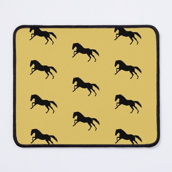 Item preview, Black beautiful gallop jumping horse silhouette mustard yellow designed and sold by PICbyFemke.