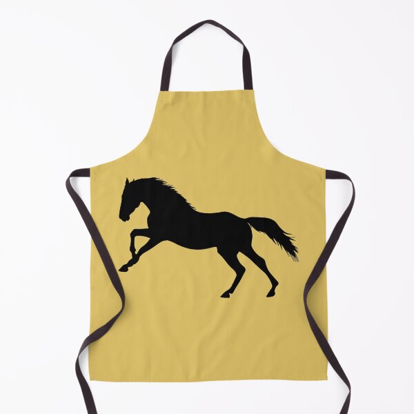 Item preview, Black beautiful gallop jumping horse silhouette mustard yellow designed and sold by PICbyFemke.