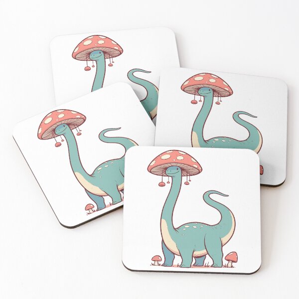 Item preview, Kawaii simple Mushroom Hat Dinosaur Brontosaurus designed and sold by TomFrontierArt.