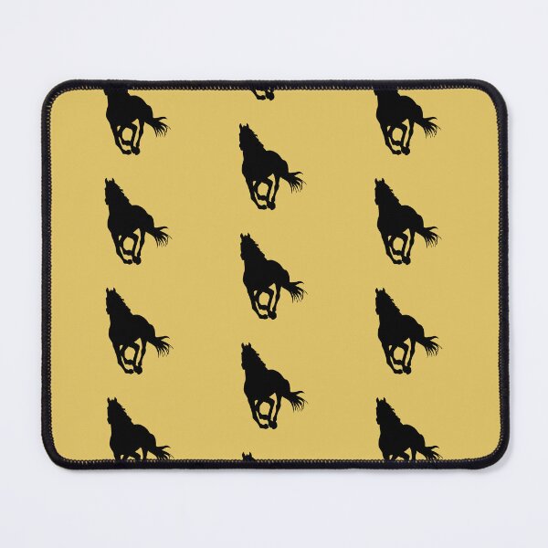 Item preview, Black beautiful gallop running horse silhouette mustard yellow designed and sold by PICbyFemke.