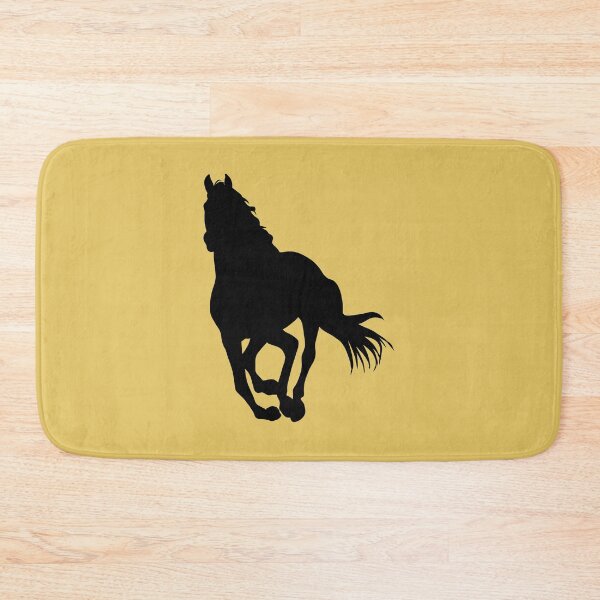 Item preview, Black beautiful gallop running horse silhouette mustard yellow designed and sold by PICbyFemke.