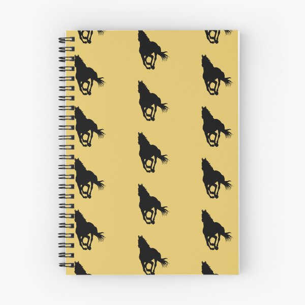 Item preview, Black beautiful gallop running horse silhouette mustard yellow designed and sold by PICbyFemke.