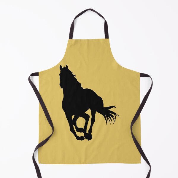Item preview, Black beautiful gallop running horse silhouette mustard yellow designed and sold by PICbyFemke.