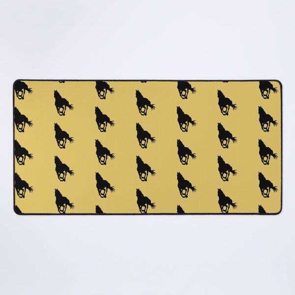 Item preview, Black beautiful gallop running horse silhouette mustard yellow designed and sold by PICbyFemke.