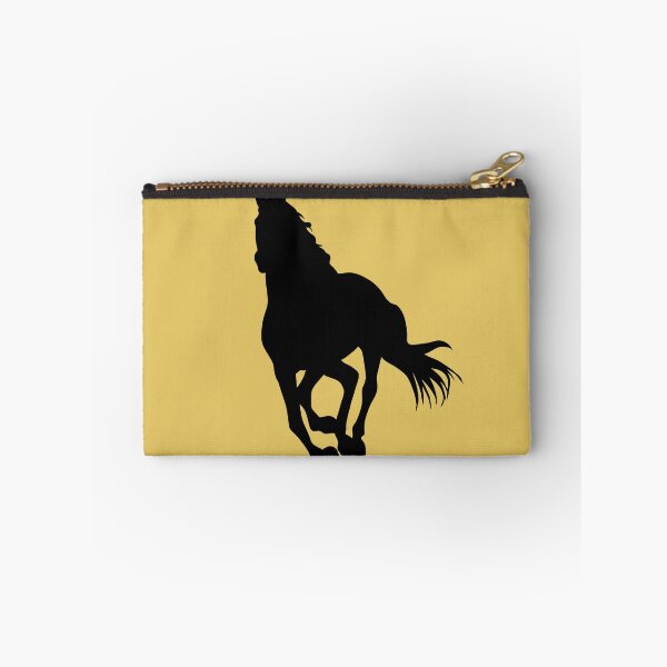 Item preview, Black beautiful gallop running horse silhouette mustard yellow designed and sold by PICbyFemke.