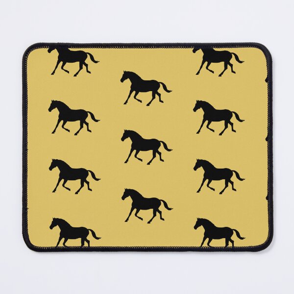 Item preview, Silhouette of a horse trotting on mustard yellow designed and sold by PICbyFemke.