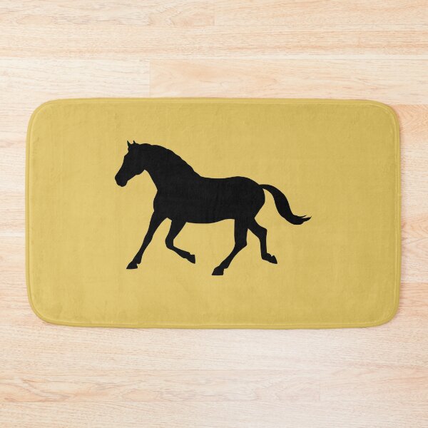 Item preview, Silhouette of a horse trotting on mustard yellow designed and sold by PICbyFemke.