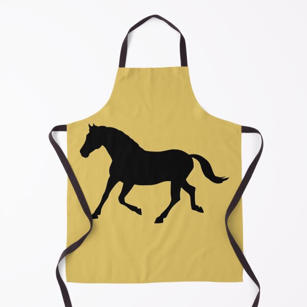 Item preview, Silhouette of a horse trotting on mustard yellow designed and sold by PICbyFemke.