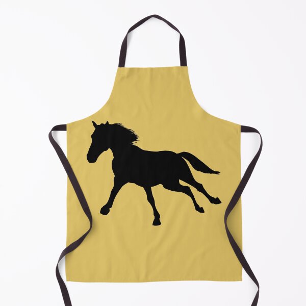 Item preview, Silhouette of a horse running on mustard yellow designed and sold by PICbyFemke.