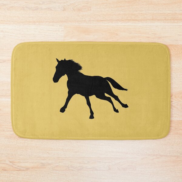 Item preview, Silhouette of a horse running on mustard yellow designed and sold by PICbyFemke.