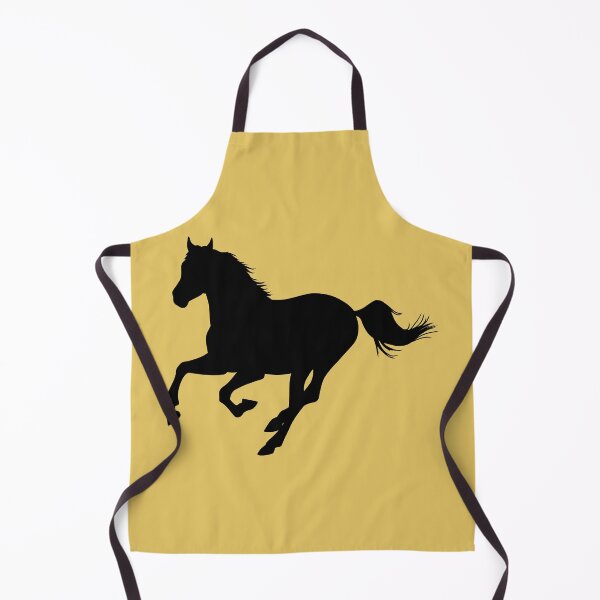 Item preview, Silhouette of a horse running on mustard yellow designed and sold by PICbyFemke.